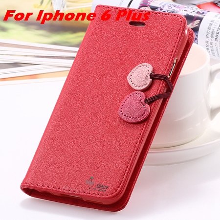 Newest Girl'S Cute Cherry Leather Case For Iphone 6 & Iphone 6 Plu 32214517740-9-Red For I6 Plus