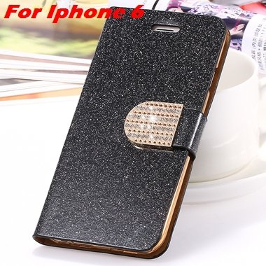 For Iphone 6 Case Gold Luxury Bling Diamond Leather Case For Iphon 32258181305-2-Black For Iphone 6