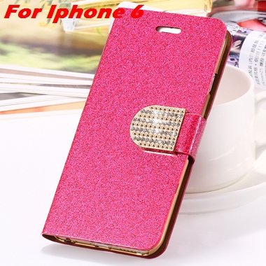 For Iphone 6 Case Gold Luxury Bling Diamond Leather Case For Iphon 32258181305-3-Hot Pink For Iphone