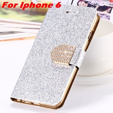 For Iphone 6 Case Gold Luxury Bling Diamond Leather Case For Iphon 32258181305-5-Sliver For Iphone 6