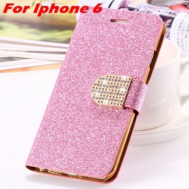 For Iphone 6 Case Gold Luxury Bling Diamond Leather Case For Iphon 32258181305-7-Pink For Iphone 6