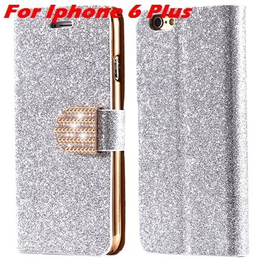 For Iphone 6 Case Gold Luxury Bling Diamond Leather Case For Iphon 32258181305-10-Sliver For I6 Plus