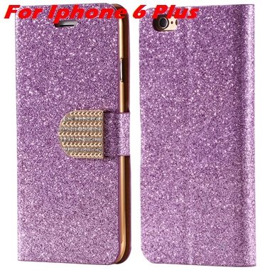 For Iphone 6 Case Gold Luxury Bling Diamond Leather Case For Iphon 32258181305-11-Purple For I6 Plus