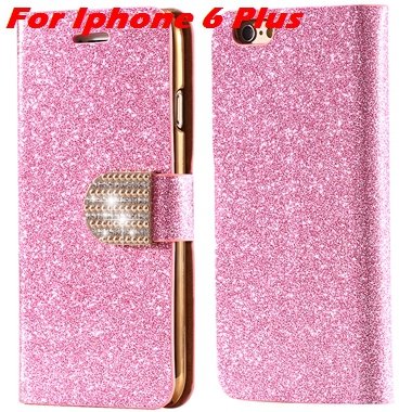 For Iphone 6 Case Gold Luxury Bling Diamond Leather Case For Iphon 32258181305-13-Pink For I6 Plus