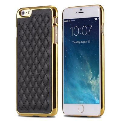 Retro Luxury Pc Plating + Pu Leather Case For Iphone 6 4.7 "" Soft 32256589583-1-Black and Gold