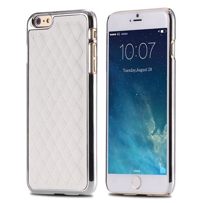 Retro Luxury Pc Plating + Pu Leather Case For Iphone 6 4.7 "" Soft 32256589583-4-White and Sliver