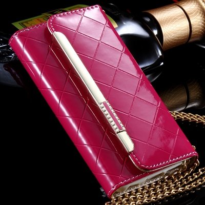 Luxury Bling Crystal Diamond Pu Leather Case For Iphone 6 4.7"" Fli 32256612559-3-Hot Pink