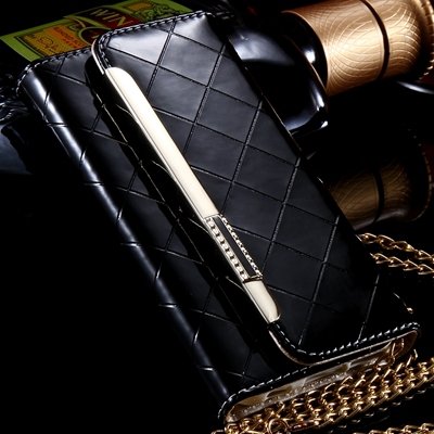 Luxury Bling Crystal Diamond Pu Leather Case For Iphone 6 4.7"" Fli 32256612559-5-Black