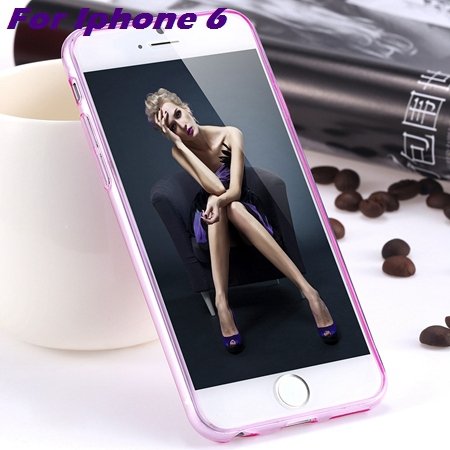 0.3Mm Ultra Thin Silicon Soft High Clear Case For Iphone 6 Crystal 32245374718-4-Pink For Iphone 6