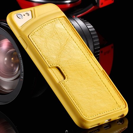 Vintage Luxury Soft Tpu + Pu Leather Case For Iphone 6 4.7Inch Sli 32262191617-4-Yellow