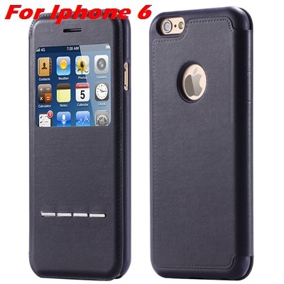 Luxury Gold Smart Answer Flip Leather Case For Iphone 6 /Iphone 6 32266094621-1-Black For Iphone 6