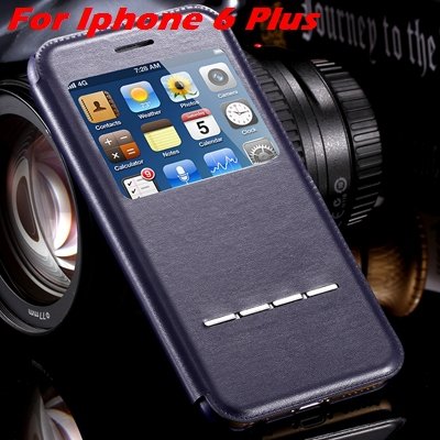 Luxury Gold Smart Answer Flip Leather Case For Iphone 6 /Iphone 6 32266094621-6-Black For I6 Plus
