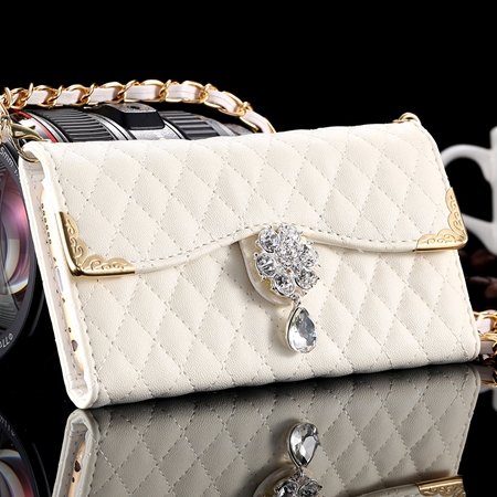 New Arrival Luxury Flip Pu Leather Case For Iphone 6 4.7 Lattice P 32223495624-2-White