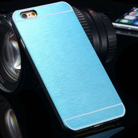 Luxury Brushed Metal Case For Iphone 6 4.7Inch Hard Phone Cases Sl 32226321434-2-Light Blue
