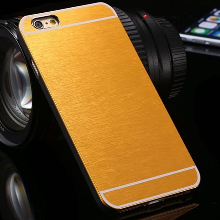 Luxury Brushed Metal Case For Iphone 6 4.7Inch Hard Phone Cases Sl 32226321434-6-Yellow
