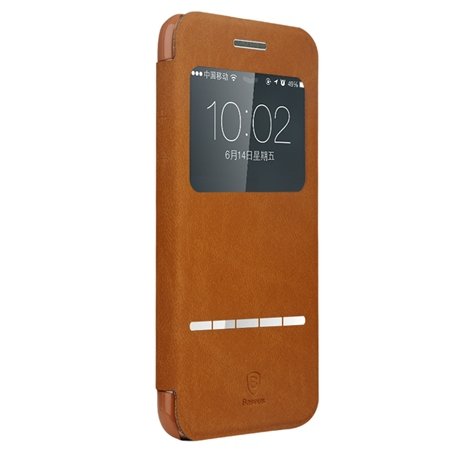 Retro Luxury Front Window View Smart Case For Iphone 6 4.7Inch Fli 32261750675-1-Brown