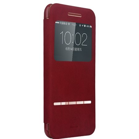 Retro Luxury Front Window View Smart Case For Iphone 6 4.7Inch Fli 32261750675-2-Red