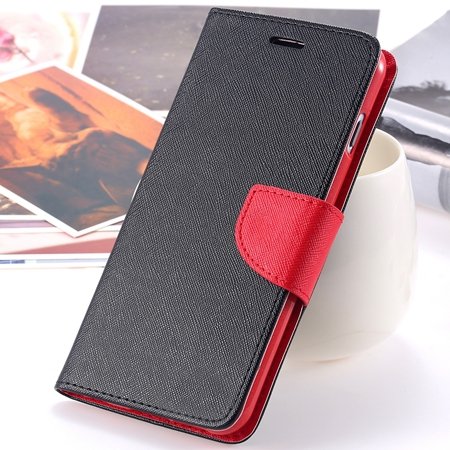 Retro Fashionable Flip Pu Leather Case For Iphone 6 Case 4.7"" Luxu 2028613606-10-Black and Red