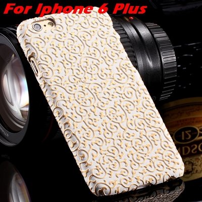 Cute Lovely Classic Palace 3D Flower Pu Leather Case For Iphone 6 32258157872-2-White For I6 Plus