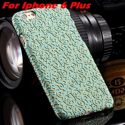 Cute Lovely Classic Palace 3D Flower Pu Leather Case For Iphone 6 32258157872-5-Green For I6 Plus