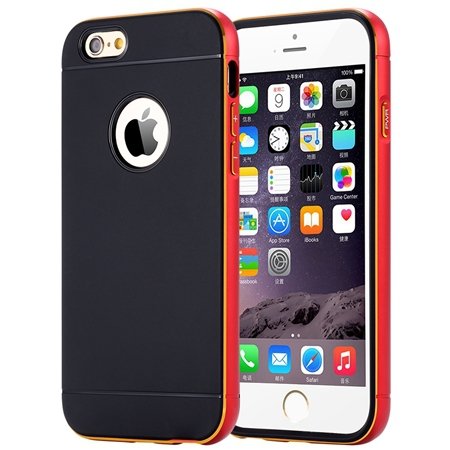 Luxury Simple Aluminum Ex Linear Frame Case For Iphone 6 4.7Inch H 32264423173-2-Red