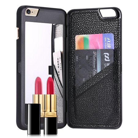 For Iphone 6 Mirror Case Fashion 3D Water Pattern Flip Pu Leather 32279360556-1-Black