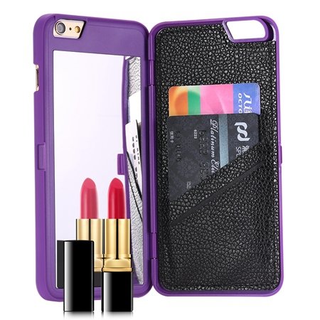 For Iphone 6 Mirror Case Fashion 3D Water Pattern Flip Pu Leather 32279360556-2-Purple