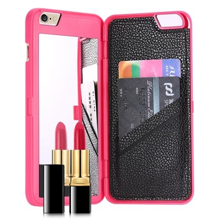 For Iphone 6 Mirror Case Fashion 3D Water Pattern Flip Pu Leather 32279360556-3-Hot Pink