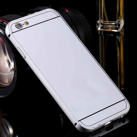For Iphone6 Hard Case Luxury Gold Metal Aluminum +Acrylic Hybrid B 32290073190-2-Sliver