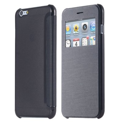 For Iphone 6 Leather Case Front Window View Pu Leather Case For Ip 32256582352-1-Black