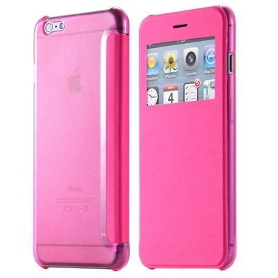 For Iphone 6 Leather Case Front Window View Pu Leather Case For Ip 32256582352-3-Hot Pink