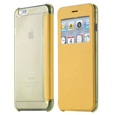 For Iphone 6 Leather Case Front Window View Pu Leather Case For Ip 32256582352-5-Yellow