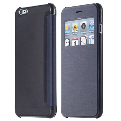 For Iphone 6 Leather Case Front Window View Pu Leather Case For Ip 32256582352-8-Navy Blue