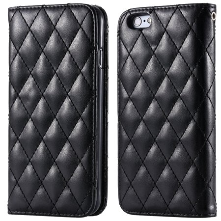 I6 Case Classic Luxury Sheep Grid Pu Leather Case For Iphone 6 4.7 32266551596-1-Black