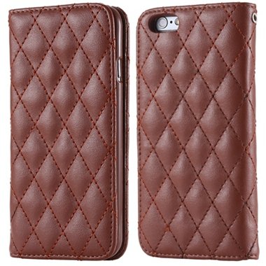 I6 Case Classic Luxury Sheep Grid Pu Leather Case For Iphone 6 4.7 32266551596-5-Brown