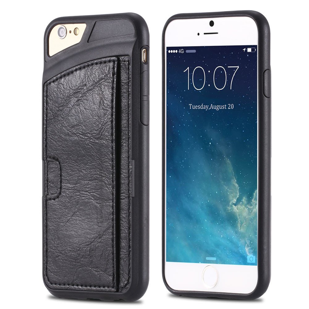 For Iphone 6 Leather Case Luxury Retro Hard Back Pu Leather Case F 32261725786-1-Black