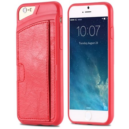For Iphone 6 Leather Case Luxury Retro Hard Back Pu Leather Case F 32261725786-3-Red