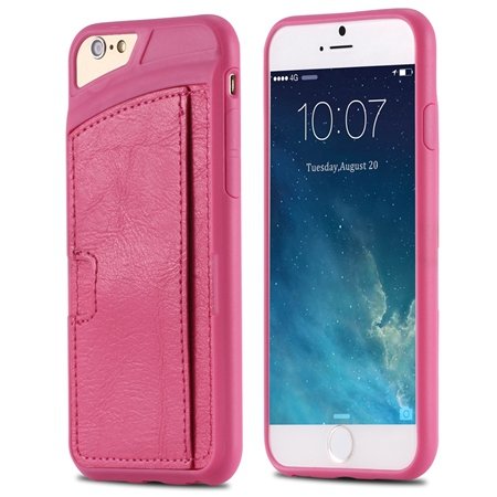 For Iphone 6 Leather Case Luxury Retro Hard Back Pu Leather Case F 32261725786-5-Hot Pink