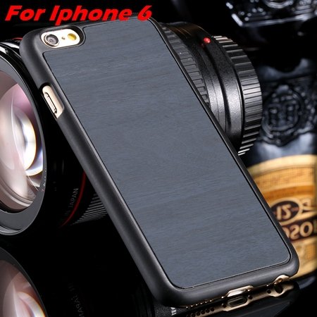 Luxury Retro Wood Grain Hard Case For Iphone 6 4.7"" Deluxe Fashion 32253933772-3-Dark Blue For I6