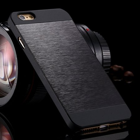 For Iphone 6 Case Luxury Retro Aluminum Bursh Metal Case For Iphon 32270600915-1-Black