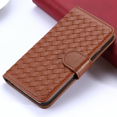 2015 Newest Cute Girl'S Pink Weave Flip Pu Leather Case For Iphone 32271815169-1-Coffee