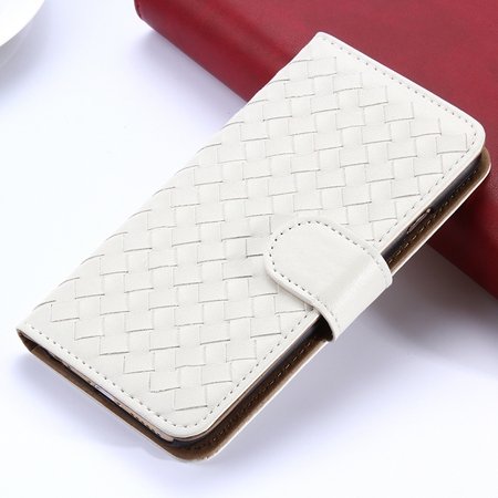 2015 Newest Cute Girl'S Pink Weave Flip Pu Leather Case For Iphone 32271815169-3-White