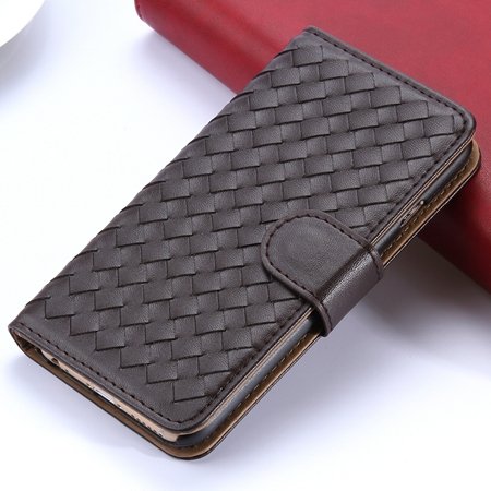 2015 Newest Cute Girl'S Pink Weave Flip Pu Leather Case For Iphone 32271815169-6-Brown