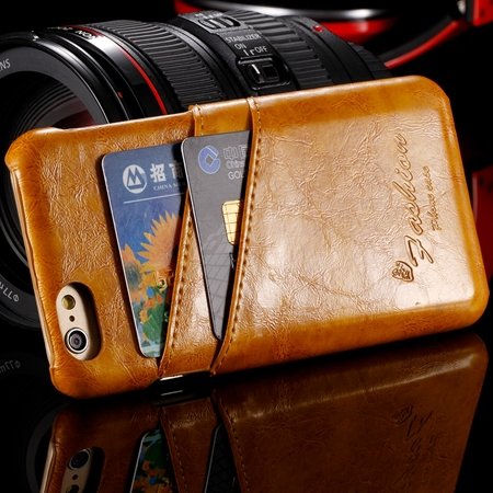 Retro Luxury Top Quality Pu Leather Case For Iphone 6 4.7Inch Card 2045461081-4-Yellow