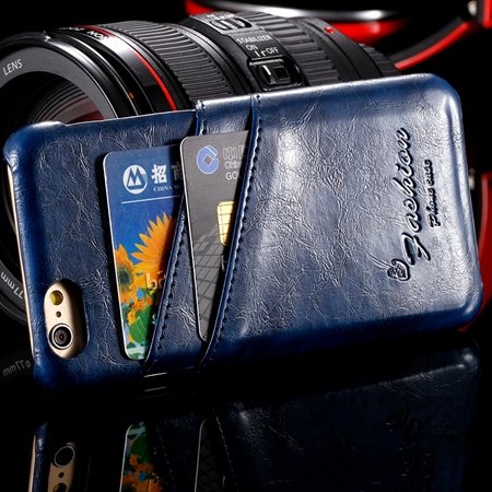 Retro Luxury Top Quality Pu Leather Case For Iphone 6 4.7Inch Card 2045461081-5-Blue