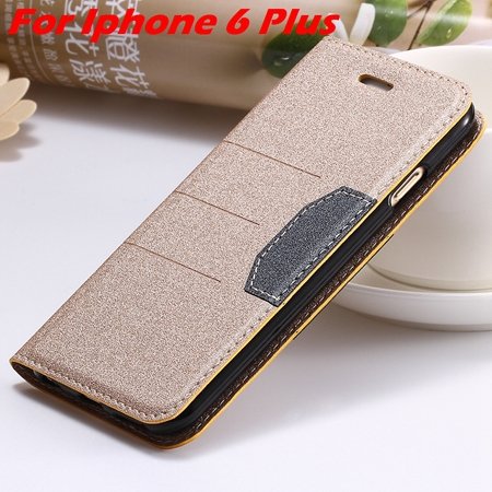 Cool Soft Feeling Pu Leather Case For Iphone 6 / Iphone 6 Plus Fli 32255922393-9-Gold For I6 Plus