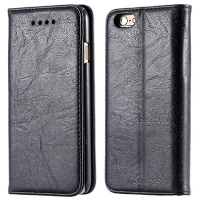 Soft Feel Original Pu Leather Case For Iphone 6 Flip Case Book Sta 32253957865-4-Black