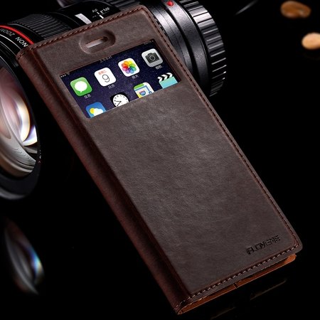 For Iphone 6 Window View Case Vintage Deluxe Top Quality Genuine L 32290514643-1-Brown