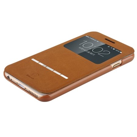 For Iphone 6 Smart Case Gold Luxury Open Window View Pu Leather Ca 32262312822-1-Brown