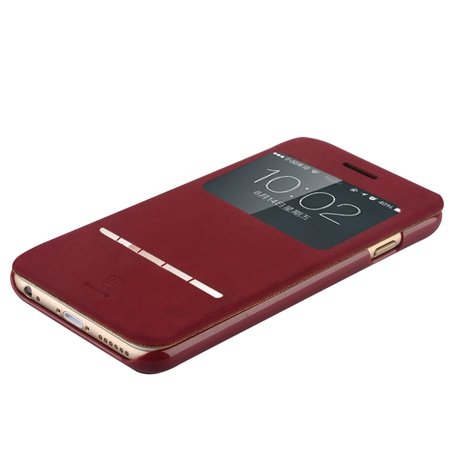 For Iphone 6 Smart Case Gold Luxury Open Window View Pu Leather Ca 32262312822-2-Red